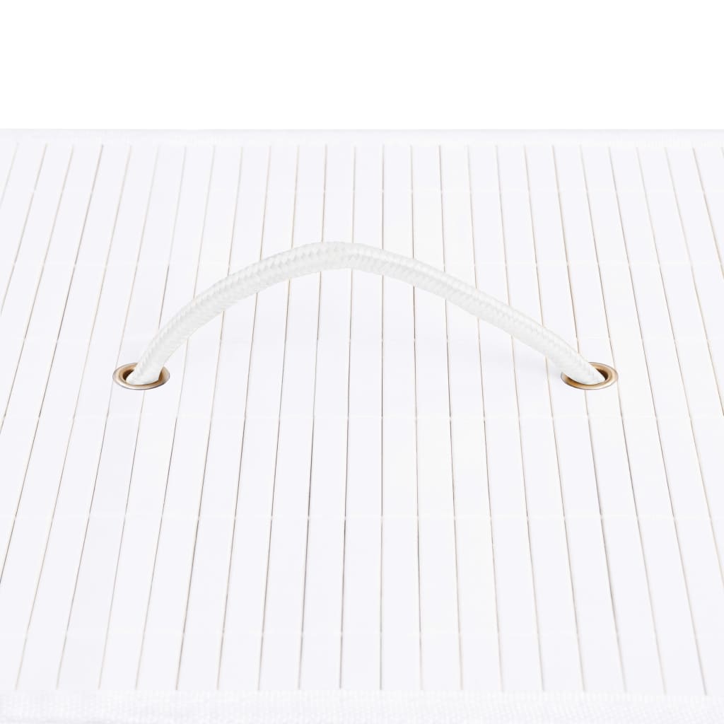 Berkfield Bamboo Laundry Basket White 100 L