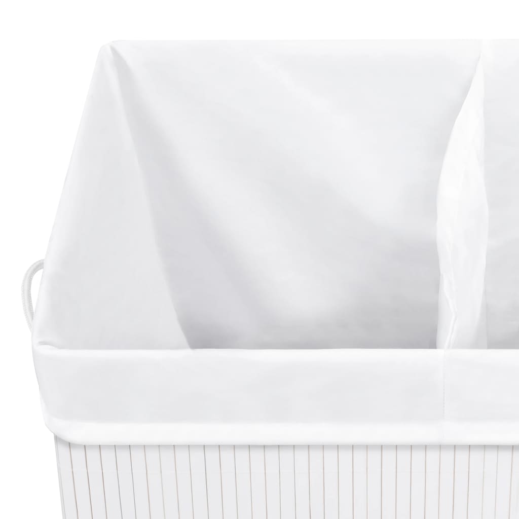 Berkfield Bamboo Laundry Basket White 100 L