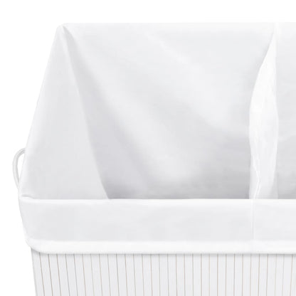 Berkfield Bamboo Laundry Basket White 100 L