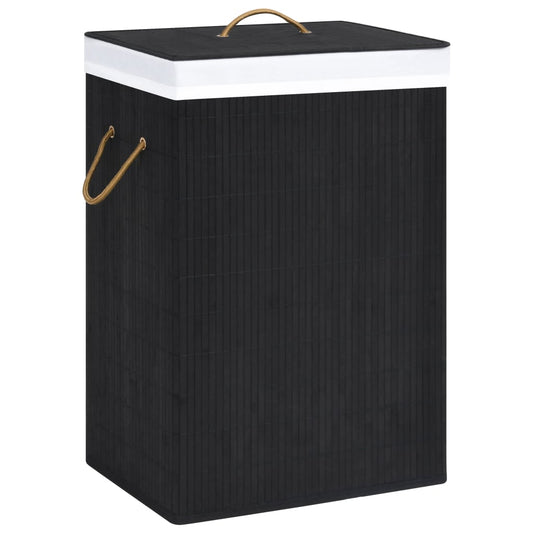 Berkfield Bamboo Laundry Basket Black 72 L