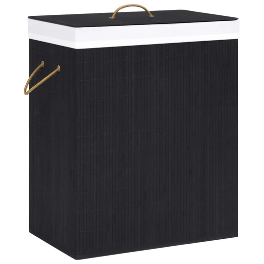 Berkfield Bamboo Laundry Basket Black 100 L