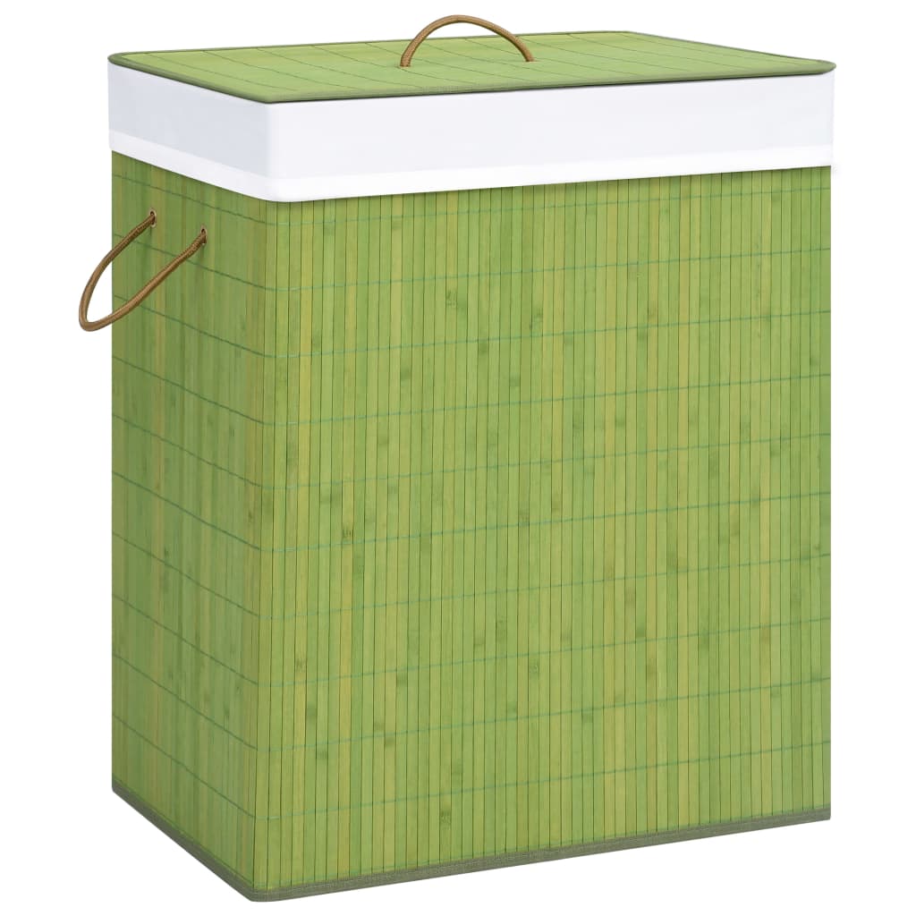 Berkfield Bamboo Laundry Basket Green 100 L