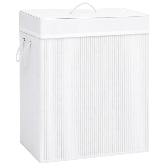 Berkfield Bamboo Laundry Basket White 83 L