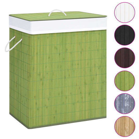 Berkfield Bamboo Laundry Basket Green 83 L