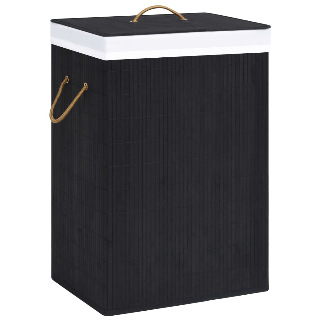 Berkfield Bamboo Laundry Basket Black