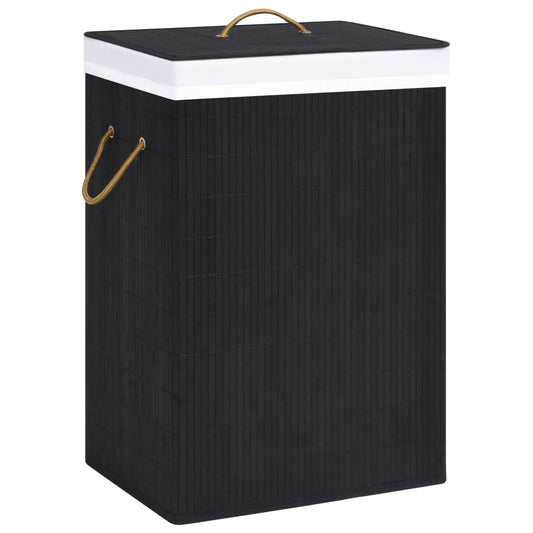 Berkfield Bamboo Laundry Basket Black