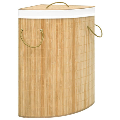 Berkfield Bamboo Corner Laundry Basket 60 L