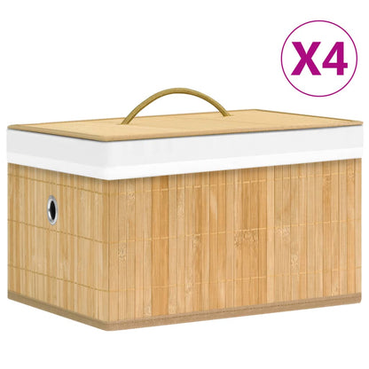 Berkfield Bamboo Storage Boxes 4 pcs