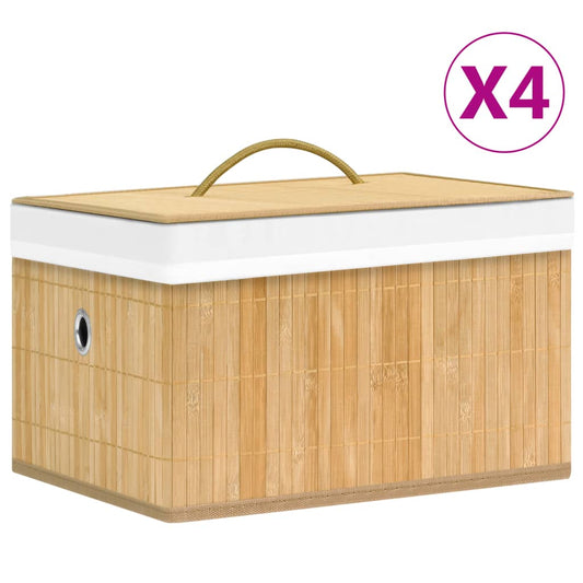 Berkfield Bamboo Storage Boxes 4 pcs