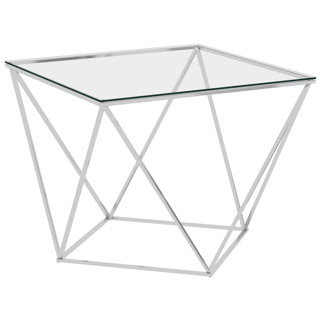 Berkfield Coffee Table Silver 80x80x45 cm Stainless Steel