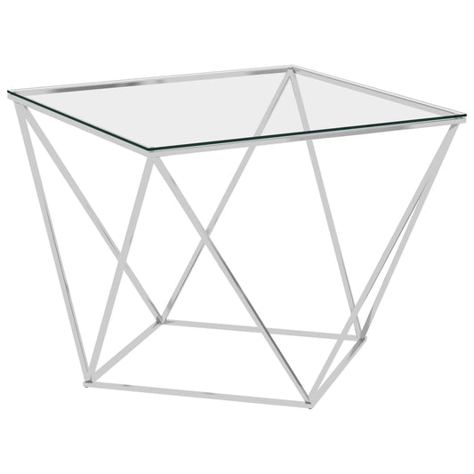 Berkfield Coffee Table Silver 80x80x45 cm Stainless Steel
