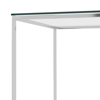 Berkfield Coffee Table Silver 120x60x45 cm Stainless Steel and Glass