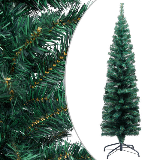 Berkfield Slim Artificial Christmas Tree with Stand Green 150 cm PVC