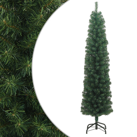 Berkfield Slim Artificial Christmas Tree with Stand Green 210 cm PVC
