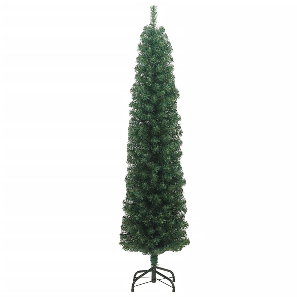Berkfield Slim Artificial Christmas Tree with Stand Green 210 cm PVC