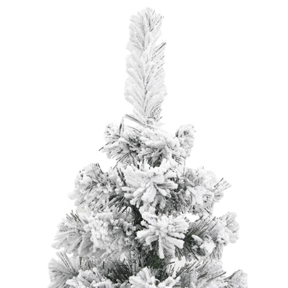 Berkfield Slim Artificial Christmas Tree with Flocked Snow Green 150 cm PVC