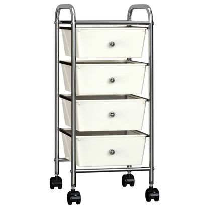 Berkfield 4-Drawer Mobile Storage Trolley White Plastic