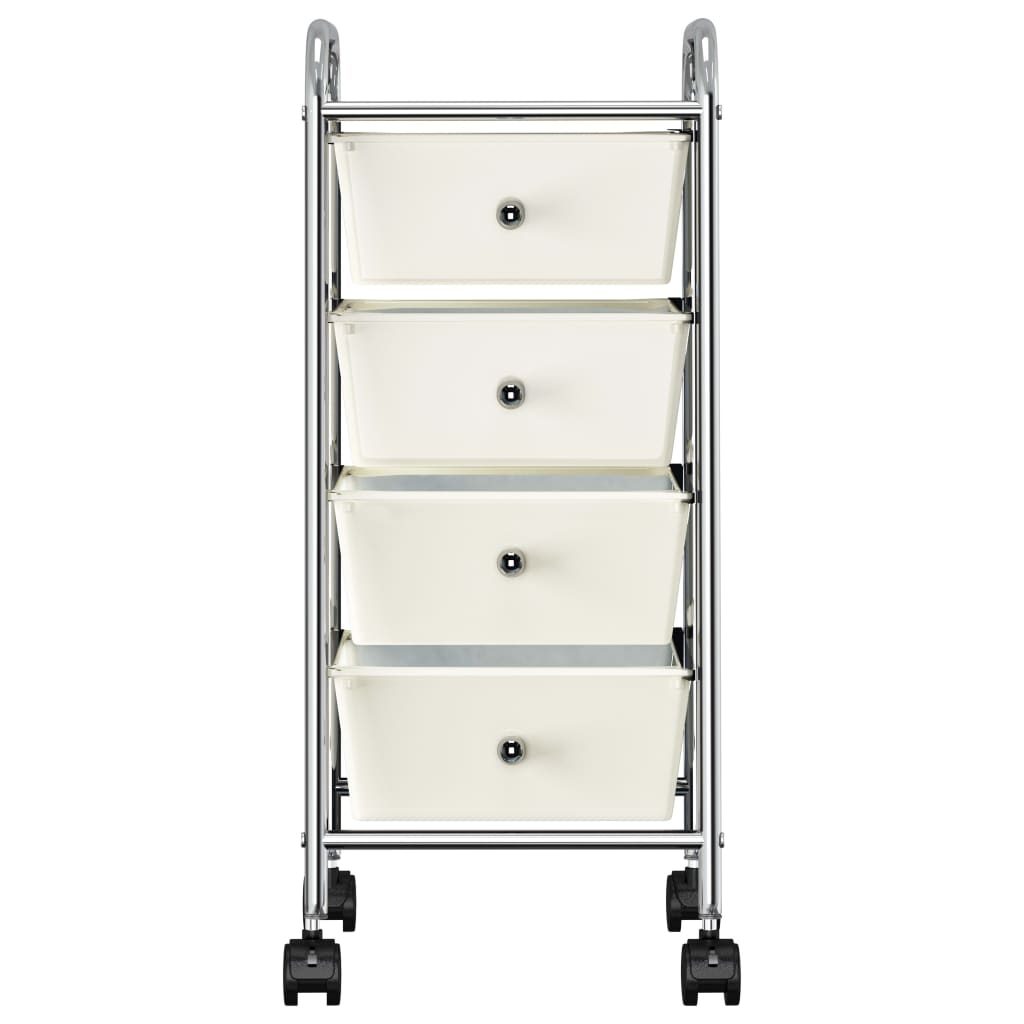 Berkfield 4-Drawer Mobile Storage Trolley White Plastic