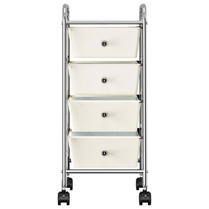 Berkfield 4-Drawer Mobile Storage Trolley White Plastic