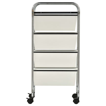 Berkfield 4-Drawer Mobile Storage Trolley White Plastic