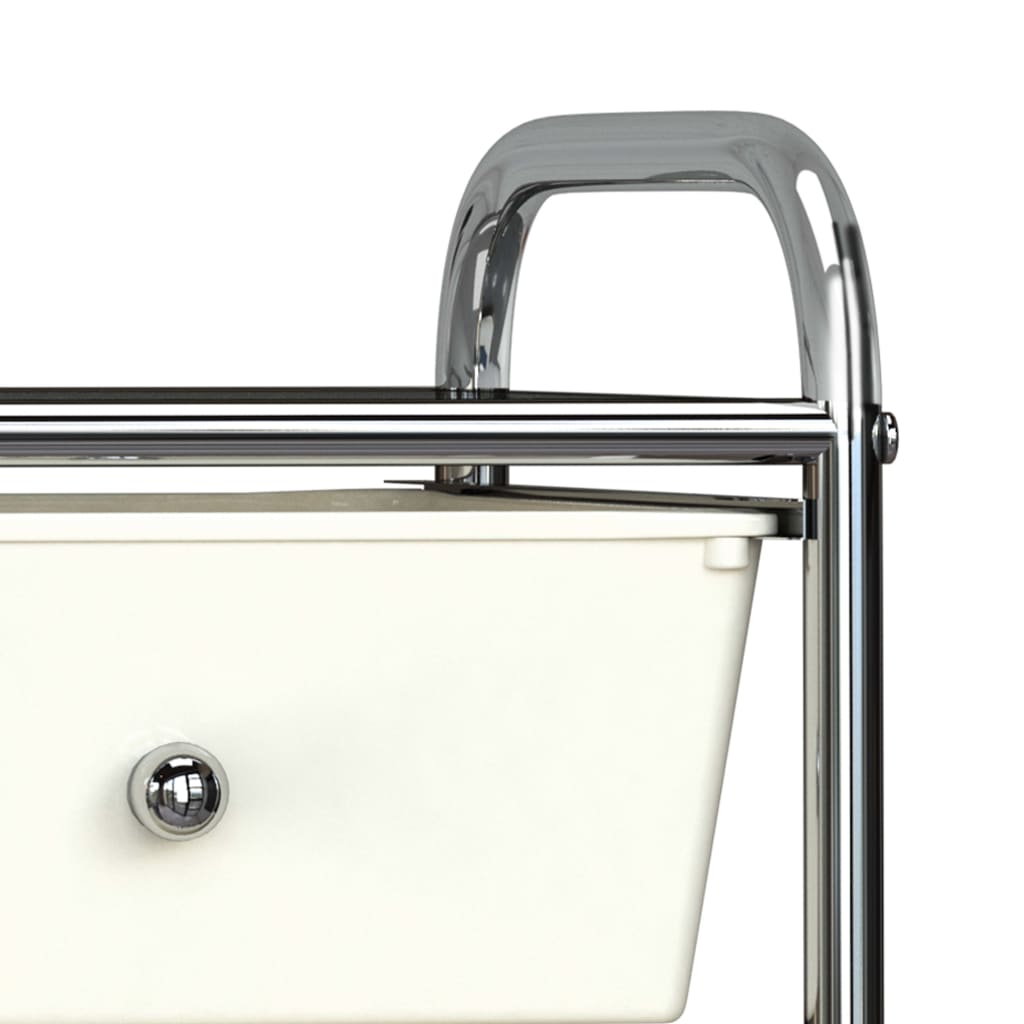 Berkfield 4-Drawer Mobile Storage Trolley White Plastic