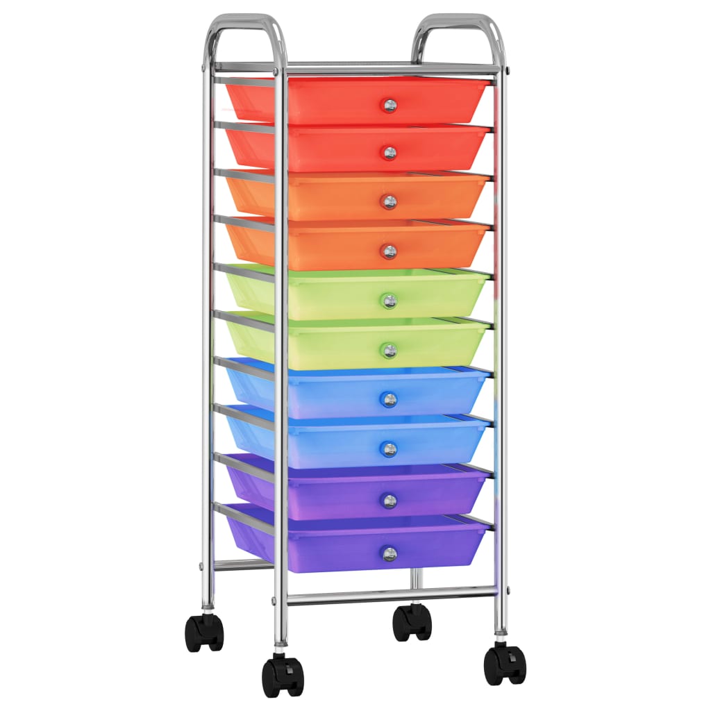 Berkfield 10-Drawer Mobile Storage Trolley Multicolour Plastic