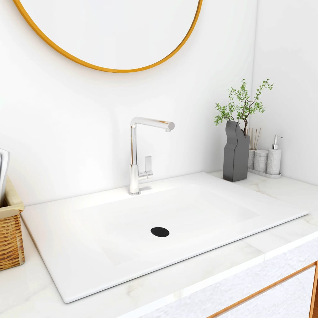 Berkfield Built-in Wash Basin 600x460x130 mm SMC White