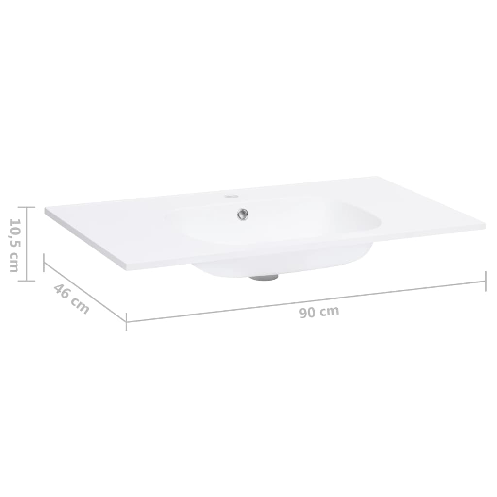 Berkfield Built-in Wash Basin 900x460x105 mm SMC White