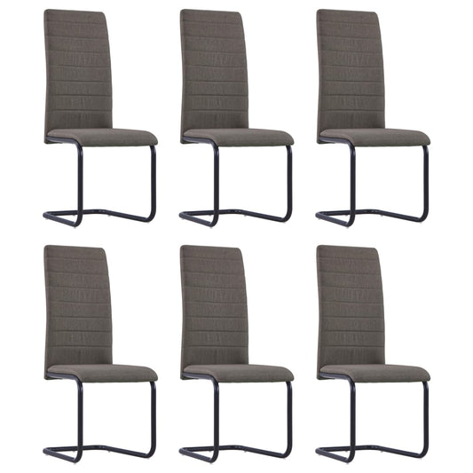 Berkfield Cantilever Dining Chairs 6 pcs Taupe Fabric