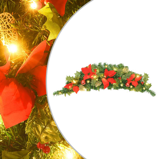 Berkfield Christmas Arch with LED Lights Green 90 cm PVC