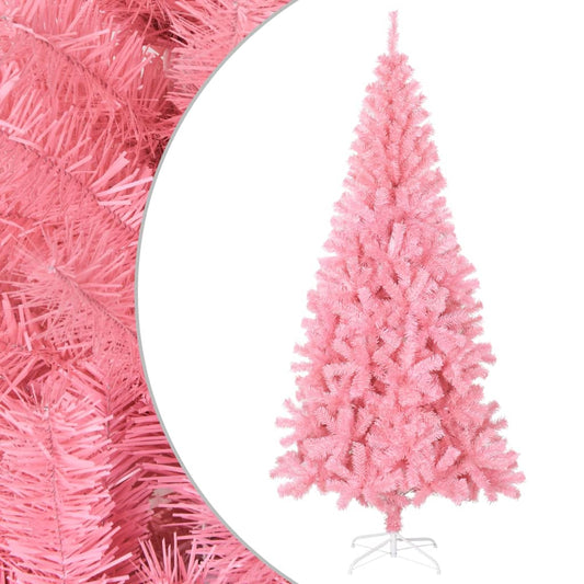 Berkfield Artificial Christmas Tree with Stand Pink 180 cm PVC