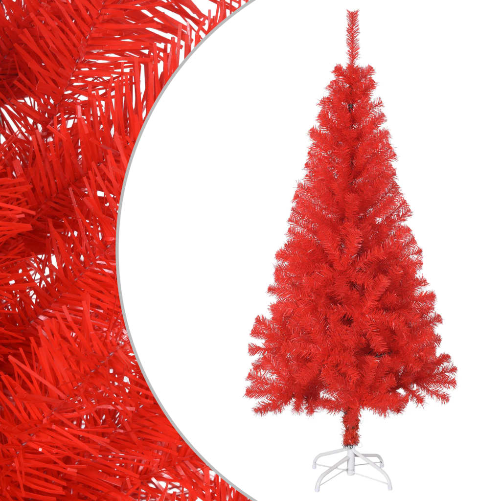 Berkfield Artificial Christmas Tree with Stand Red 150 cm PVC