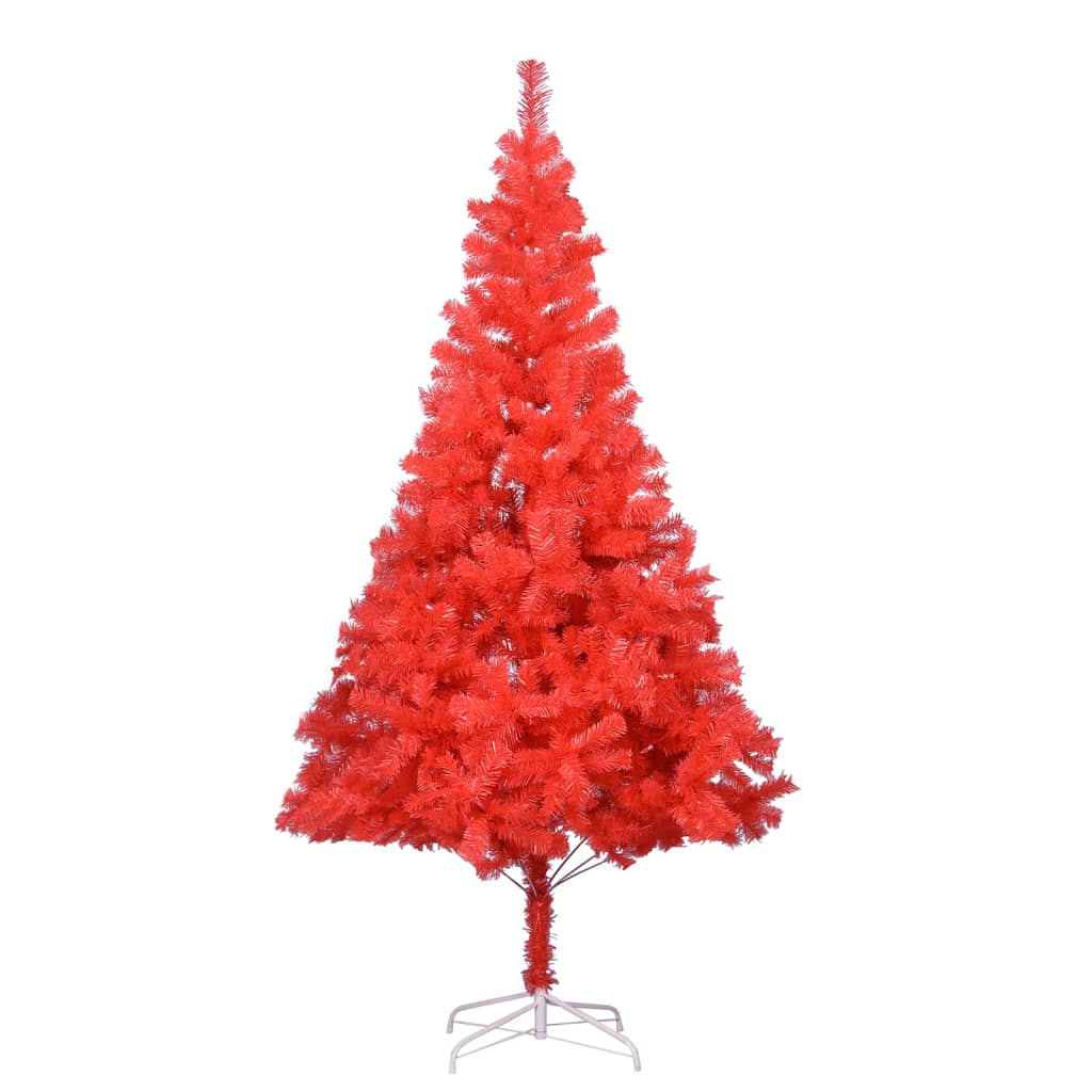 Berkfield Artificial Christmas Tree with Stand Red 210 cm PVC