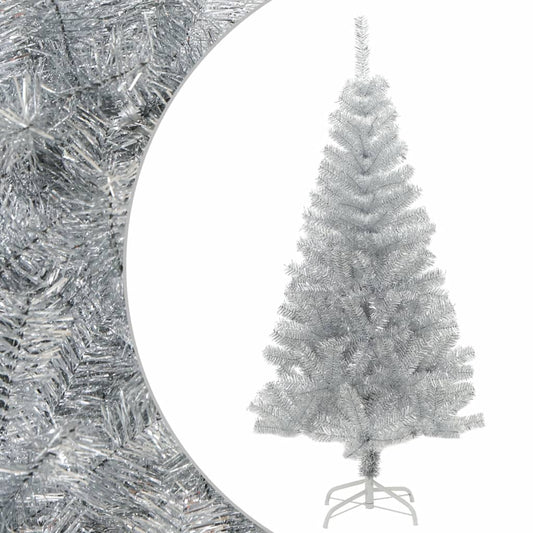 Berkfield Artificial Christmas Tree with Stand Silver 150 cm PET