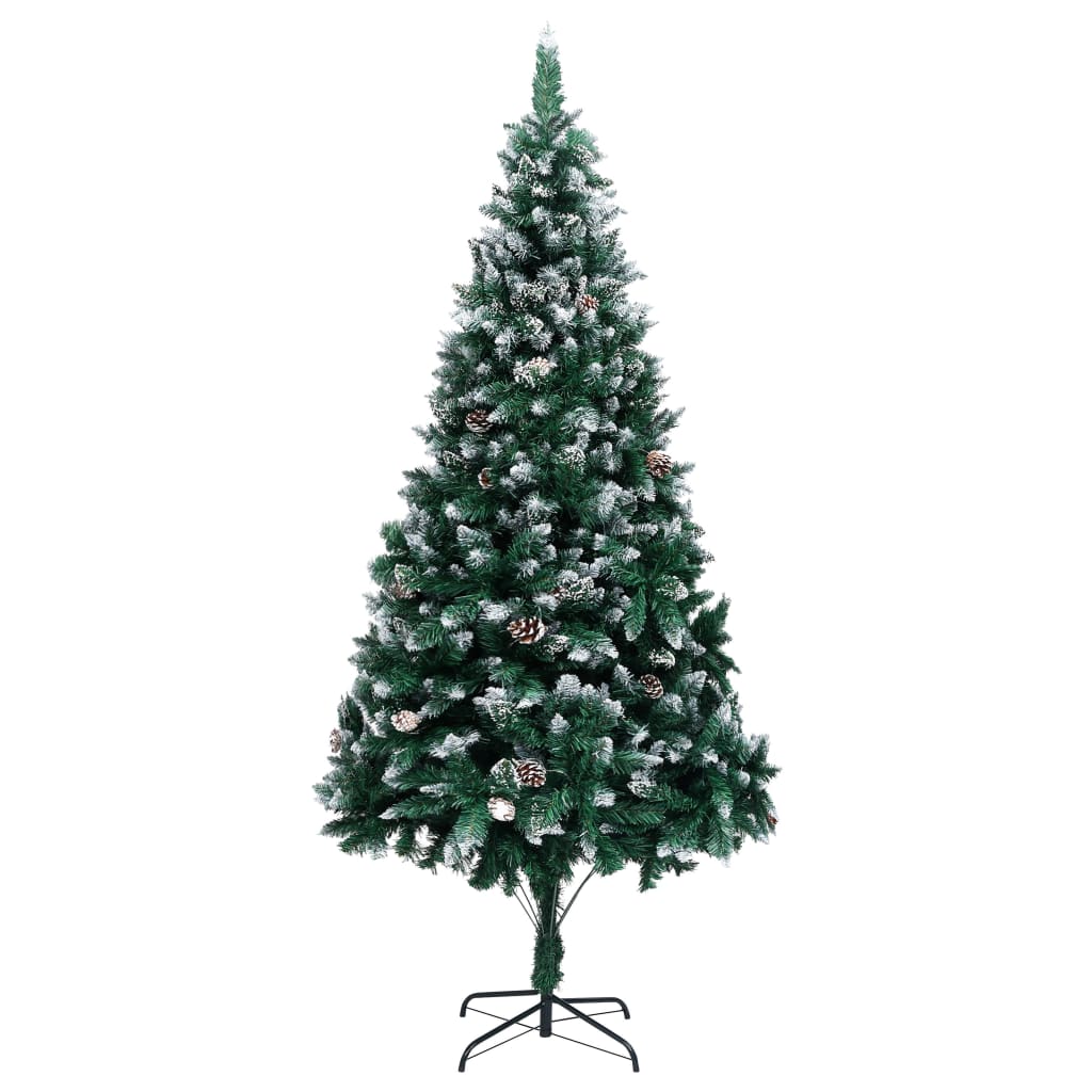 Berkfield Artificial Christmas Tree with Pine Cones and White Snow 210 cm
