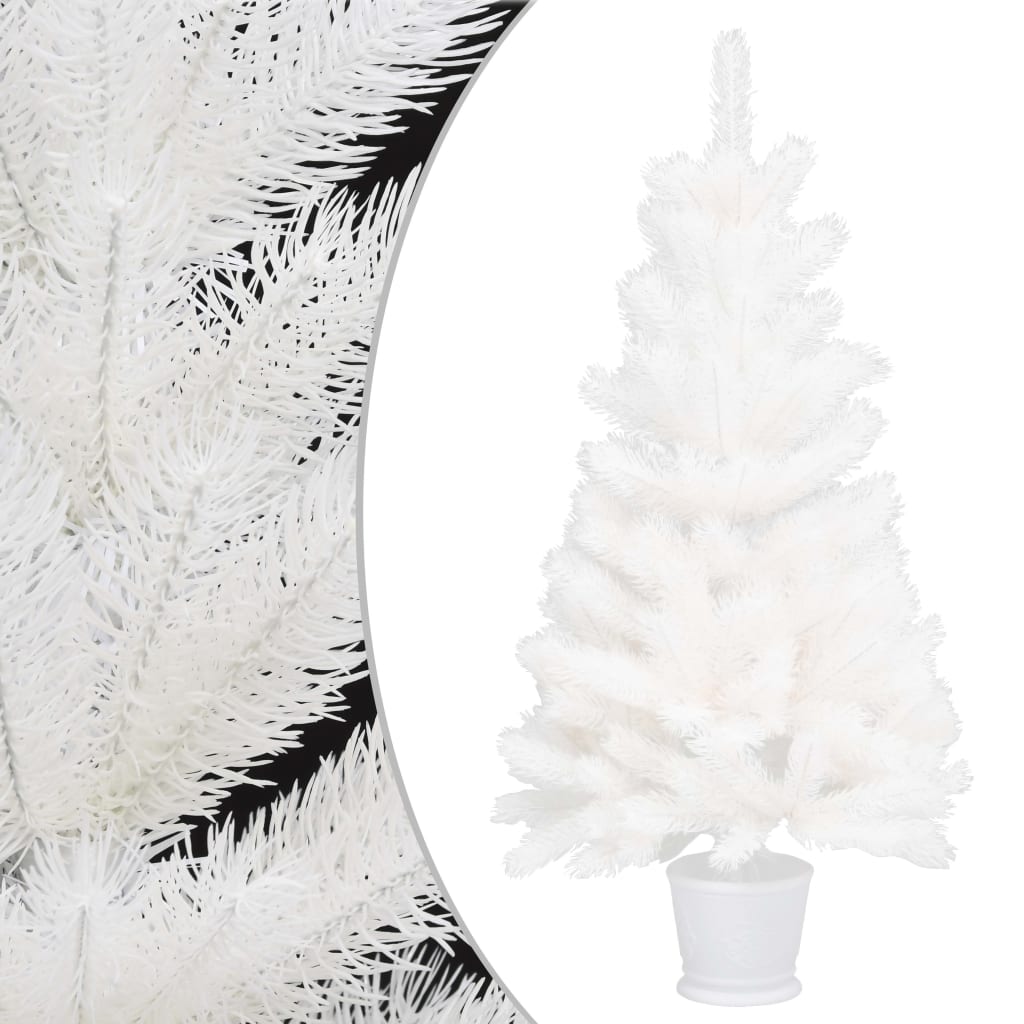 Berkfield Artificial Christmas Tree Lifelike Needles White 90 cm