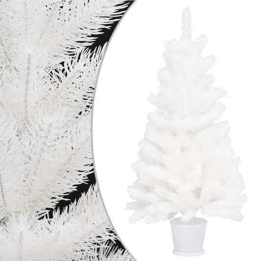 Berkfield Artificial Christmas Tree Lifelike Needles White 90 cm