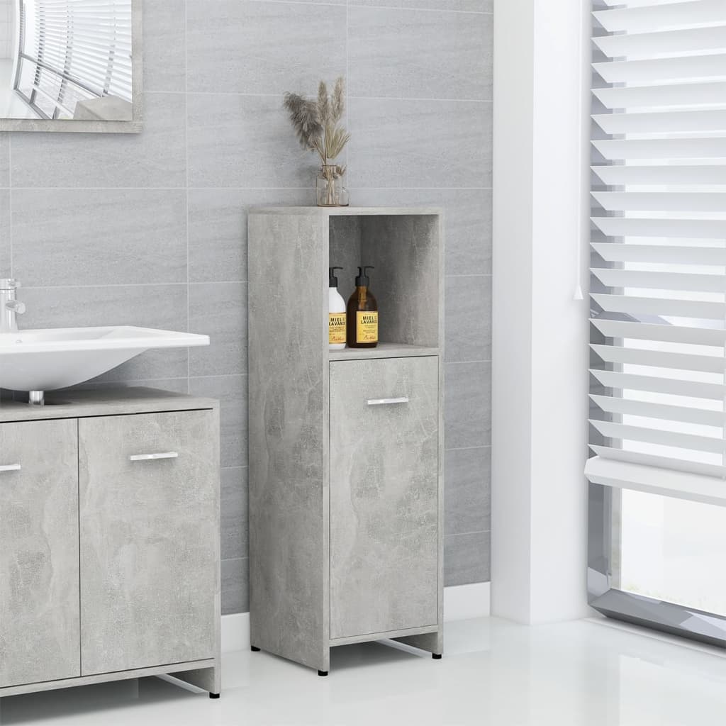 Berkfield Bathroom Cabinet Concrete Grey 30x30x95 cm Engineered Wood