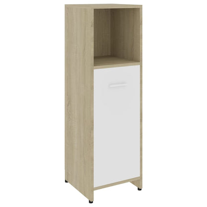 Berkfield Bathroom Cabinet White and Sonoma Oak 30x30x95 cm Engineered Wood