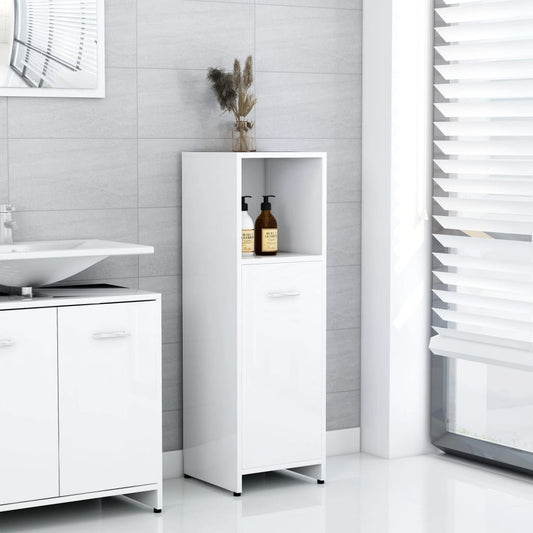 Berkfield Bathroom Cabinet High Gloss White 30x30x95 cm Engineered Wood
