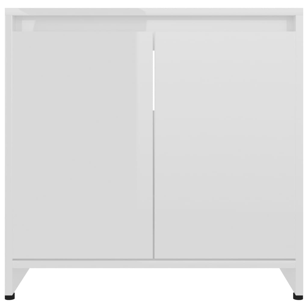 Berkfield Bathroom Cabinet High Gloss White 60x33x61 cm Engineered Wood