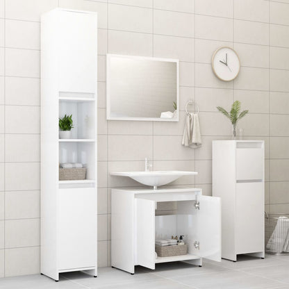 Berkfield Bathroom Cabinet High Gloss White 60x33x61 cm Engineered Wood
