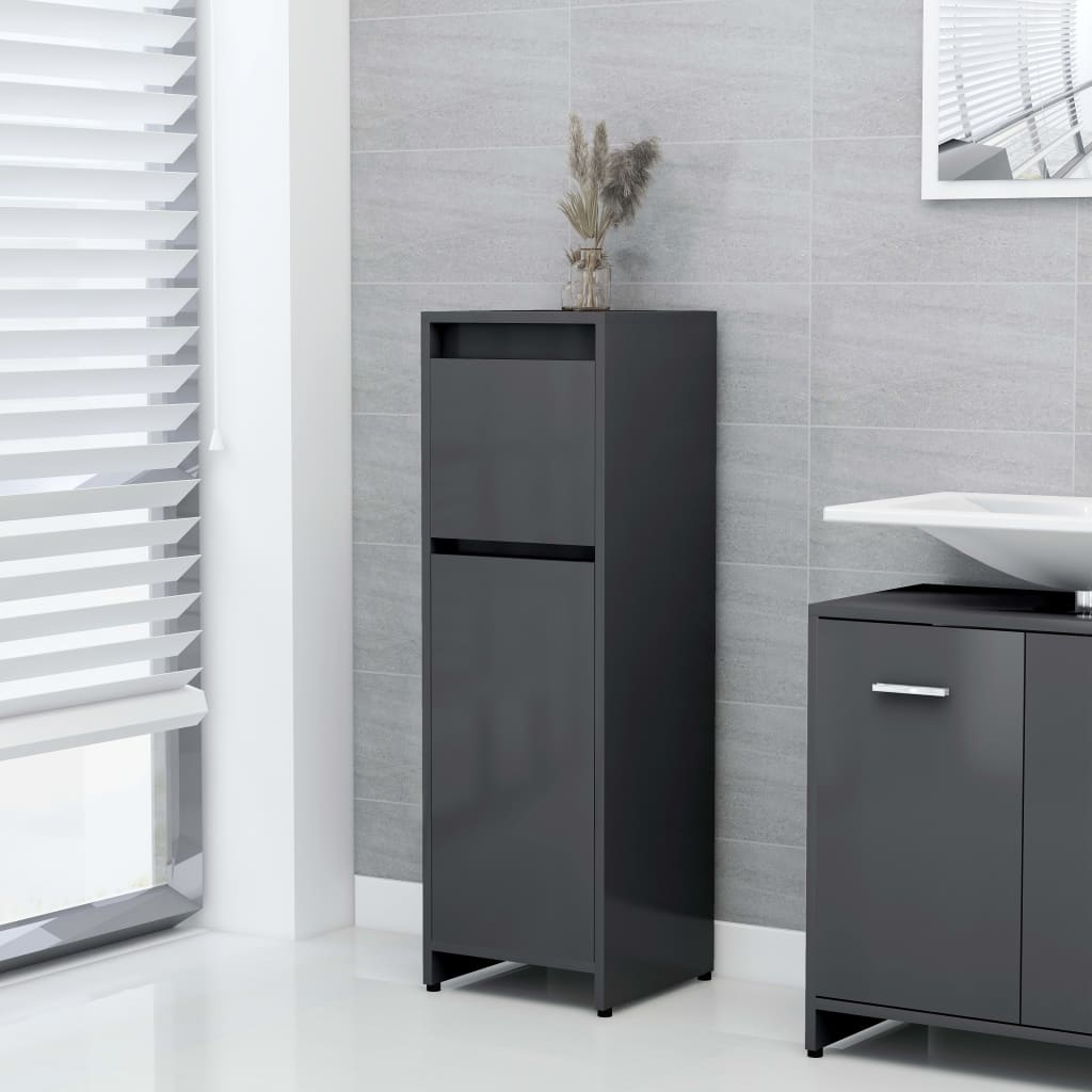 Berkfield Bathroom Cabinet Grey 30x30x95 cm Engineered Wood