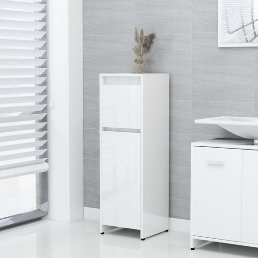 Berkfield Bathroom Cabinet High Gloss White 30x30x95 cm Engineered Wood