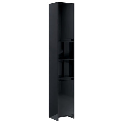 Berkfield Bathroom Cabinet High Gloss Black 30x30x183.5 cm Engineered Wood