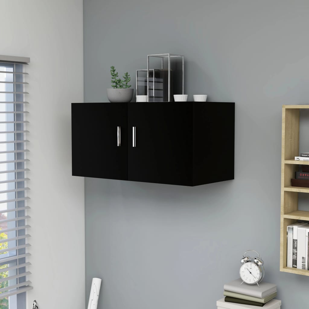 Berkfield Wall Mounted Cabinet Black 80x39x40 cm Engineered Wood