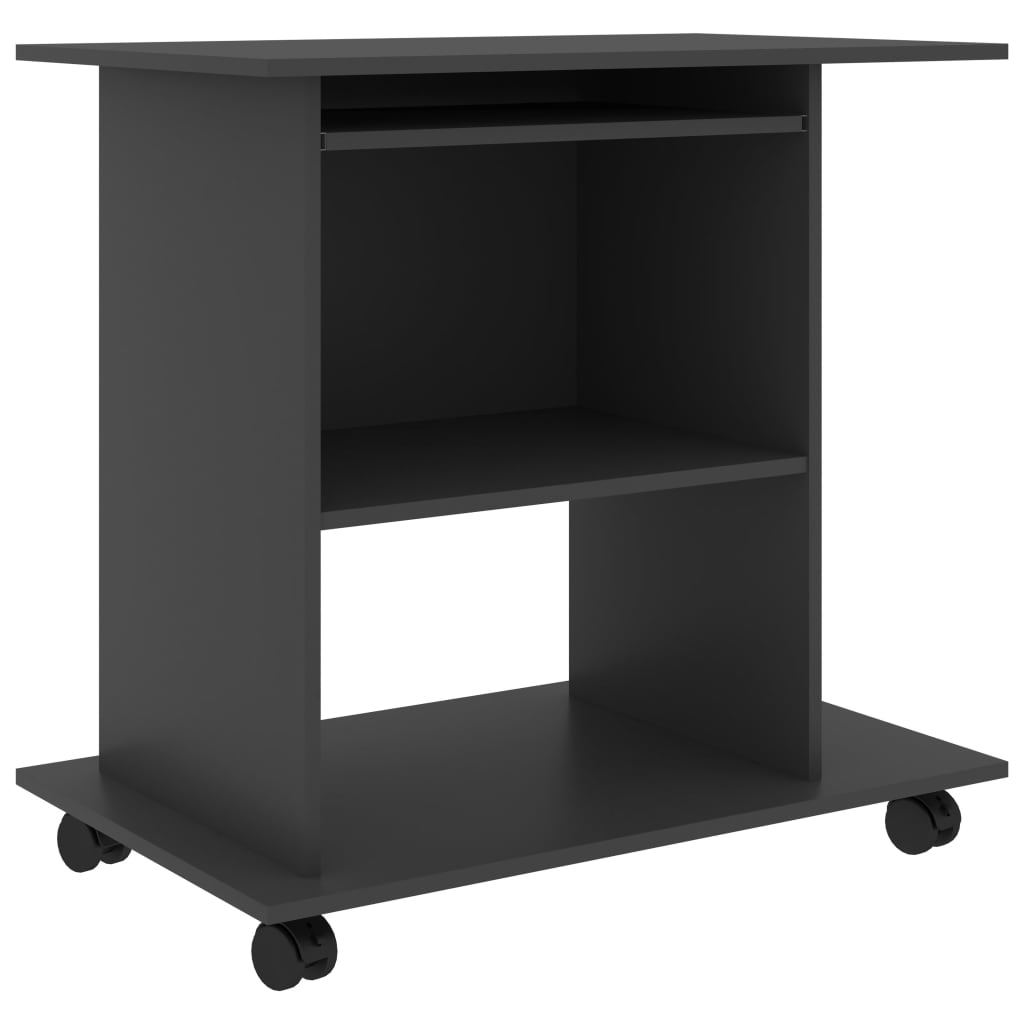 Berkfield Computer Desk Grey 80x50x75 cm Engineered Wood