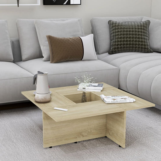 Berkfield Coffee Table Sonoma Oak 79.5x79.5x30 cm Engineered Wood
