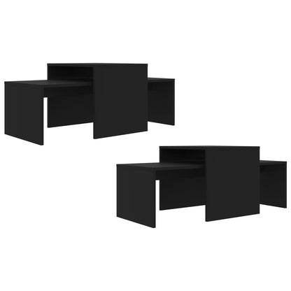Berkfield Coffee Table Set Black 100x48x40 cm Engineered Wood