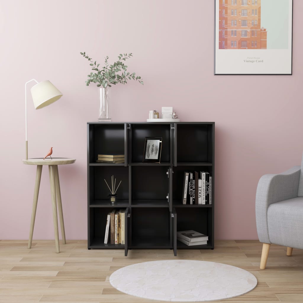 Berkfield Book Cabinet Grey 90x30x90 cm Engineered Wood